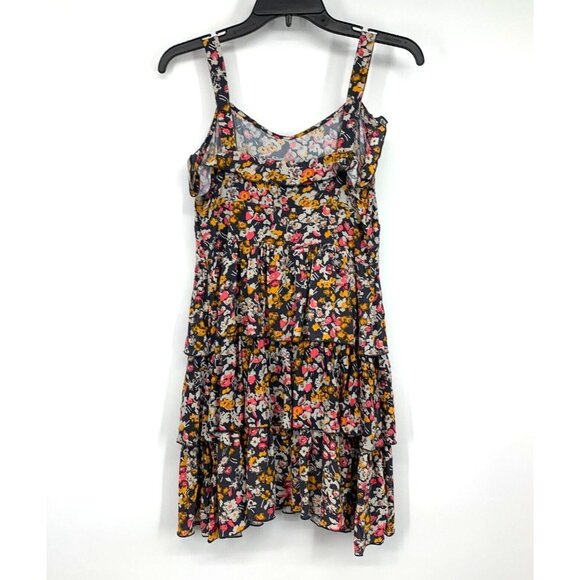 Hinge Dress Gray Floral Sleeveless Mini Tiered Ruffle - Picture 5 of 9
